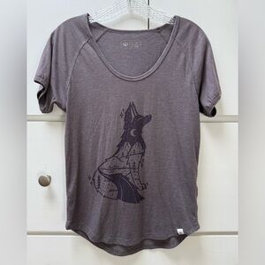 Vintage Tentree Purple/Gray T-Shirt with Wolf Graphic in Size Small